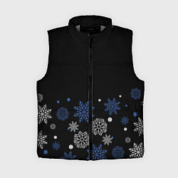Женский жилет Снежинки - Новогодние, цвет: 3D-светло-серый