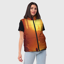 Женский жилет Темная ведьма колдует в жутком лесу, цвет: 3D-черный — фото 2