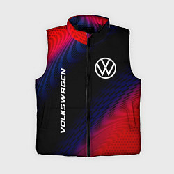 Женский жилет Volkswagen красный карбон, цвет: 3D-черный