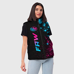 Женский жилет FAW - neon gradient: по-вертикали, цвет: 3D-черный — фото 2