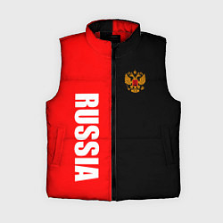 Женский жилет Россия: Черно-красный, цвет: 3D-красный