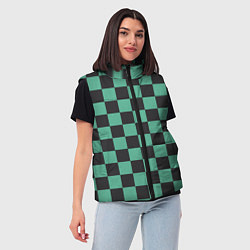 Женский жилет Танджиро Камадо клинок рассекающий демонов кимоно, цвет: 3D-черный — фото 2