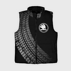Женский жилет Skoda tire tracks, цвет: 3D-черный