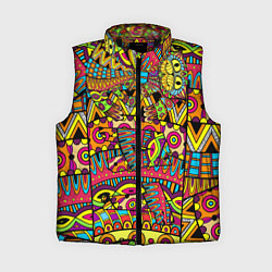 Женский жилет Этно кот, цвет: 3D-черный