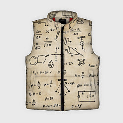 Женский жилет Научные формулы на старой бумаге