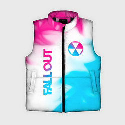 Женский жилет Fallout neon gradient style: надпись, символ, цвет: 3D-черный