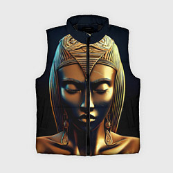 Женский жилет Нейросеть - золотая статуя египетской царицы, цвет: 3D-черный
