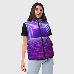 Женский жилет Вход в неоновый портал, цвет: 3D-черный — фото 2