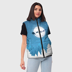 Женский жилет Новогодняя сказка дед мороз, цвет: 3D-светло-серый — фото 2