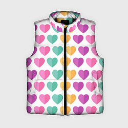 Женский жилет Яркие сердечки, цвет: 3D-черный
