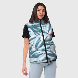 Женский жилет Ветки ёлочек - happy, цвет: 3D-светло-серый — фото 2