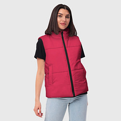 Женский жилет Viva magenta pantone textile cotton, цвет: 3D-черный — фото 2