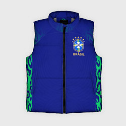 Женский жилет Форма сборной Бразилии ЧМ 2022 гостевая, цвет: 3D-светло-серый