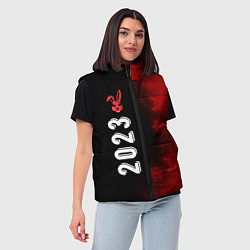 Женский жилет 2023 Кролик суровый: по-вертикали, цвет: 3D-черный — фото 2