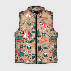 Женский жилет New Year Merry Christmas, цвет: 3D-красный