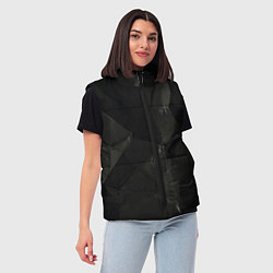 Женский жилет Эффект мятой бумаги, цвет: 3D-черный — фото 2