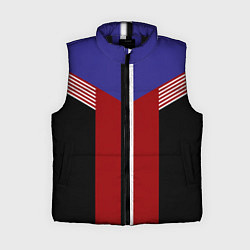 Женский жилет Белые полосы на красном, цвет: 3D-черный