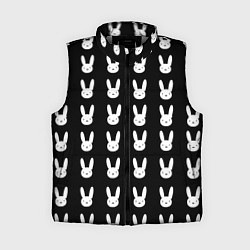 Женский жилет Bunny pattern black, цвет: 3D-светло-серый