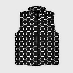 Женский жилет Черно белые соты абстракция, цвет: 3D-черный