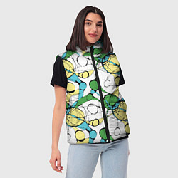 Женский жилет Цветной нейрографический узор, цвет: 3D-черный — фото 2
