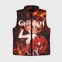 Женский жилет Ёимия на фоне раскаленной лавы, цвет: 3D-красный
