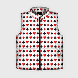 Женский жилет Карточные масти на белом фоне, цвет: 3D-светло-серый