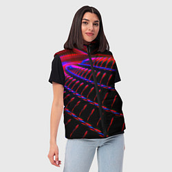 Женский жилет Geometry neon texture, цвет: 3D-красный — фото 2