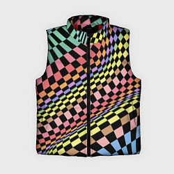 Женский жилет Colorful avant-garde chess pattern - fashion, цвет: 3D-красный