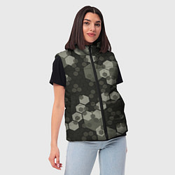Женский жилет Зеленый камуфляж из сот, цвет: 3D-светло-серый — фото 2
