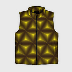 Женский жилет Желтые треугольники, цвет: 3D-черный