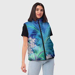 Женский жилет Авангардная фрактальная композиция, цвет: 3D-черный — фото 2