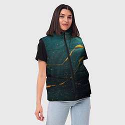 Женский жилет Тёмно-синий дым и жёлтая краска, цвет: 3D-светло-серый — фото 2
