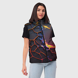 Женский жилет Подорванные неоновые плиты, цвет: 3D-красный — фото 2