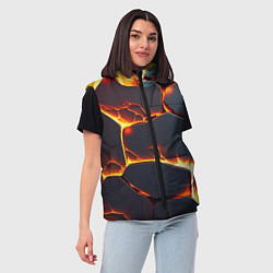 Женский жилет Огонь из разломленных плит, цвет: 3D-черный — фото 2