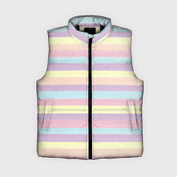 Женский жилет Пастельные линии - текстура свитера, цвет: 3D-черный