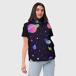 Женский жилет Разнообразие галактики, цвет: 3D-черный — фото 2