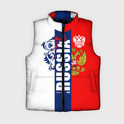 Женский жилет Russia national team: white blue red, цвет: 3D-черный