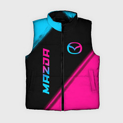 Женский жилет Mazda - neon gradient: надпись, символ, цвет: 3D-черный