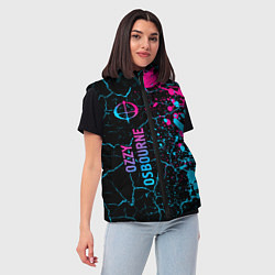 Женский жилет Ozzy Osbourne - neon gradient: по-вертикали, цвет: 3D-черный — фото 2