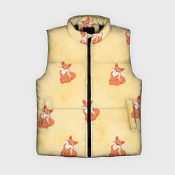 Женский жилет Наблюдательные лисята, цвет: 3D-черный