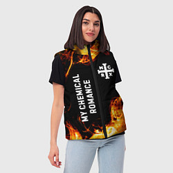 Женский жилет My Chemical Romance и пылающий огонь, цвет: 3D-черный — фото 2