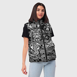 Женский жилет Татуировки самурая, цвет: 3D-черный — фото 2