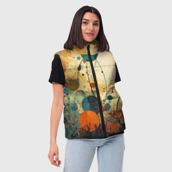 Женский жилет Абстрактная гранжевая композиция с пятнами: арт не, цвет: 3D-черный — фото 2