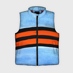 Женский жилет Георгиевская лента на голубом фоне, цвет: 3D-красный