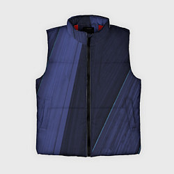 Женский жилет Синие и тёмные полосы, цвет: 3D-красный