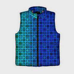 Женский жилет Сине-зеленый геометрический узор, цвет: 3D-светло-серый