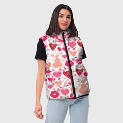 Женский жилет Клубничная любовь, цвет: 3D-светло-серый — фото 2