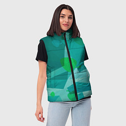 Женский жилет Листочки и треугольники, цвет: 3D-светло-серый — фото 2