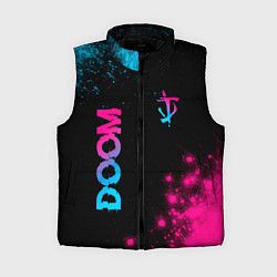 Женский жилет Doom - neon gradient: надпись, символ, цвет: 3D-черный