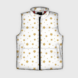 Женский жилет Бежевые звездочки на белом фоне, цвет: 3D-красный